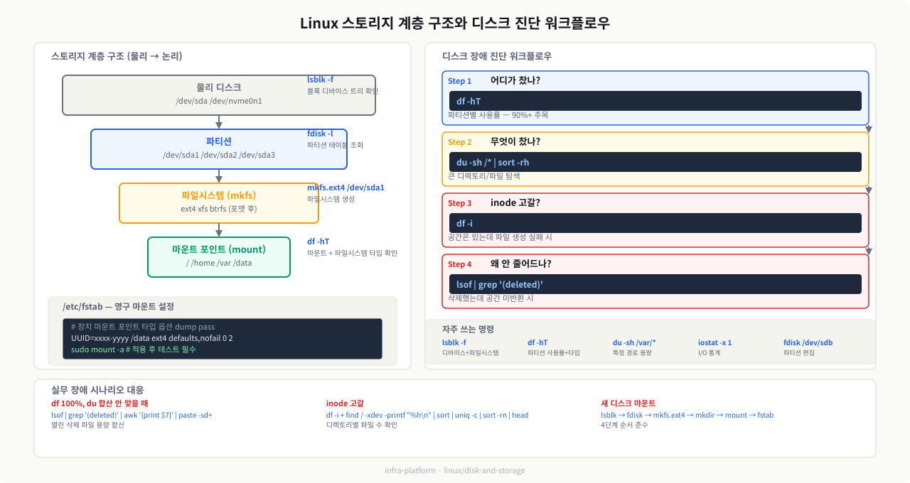 Linux 스토리지 계층 구조와 디스크 진단 워크플로우